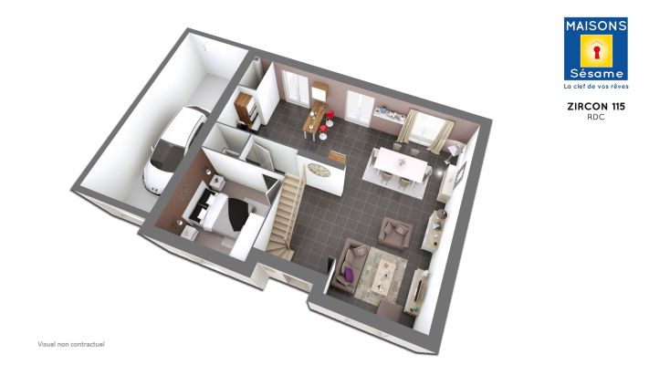Vente terrain + maison FOLLAINVILLE DENNEMONT Yvelines
