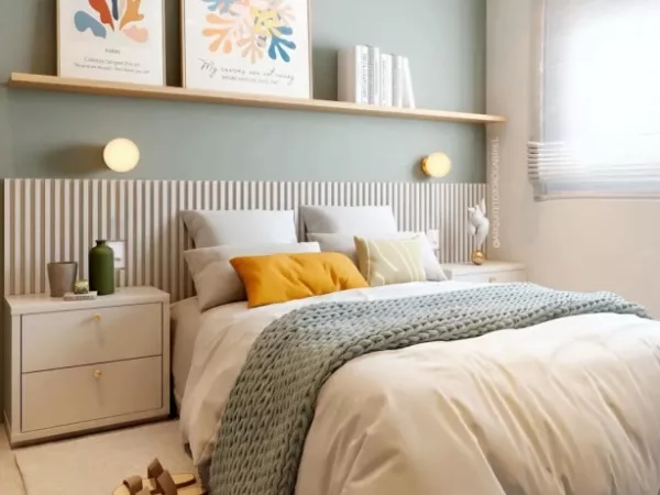 Inspiration déco ✨

Ambiance douce et moderne pour cette chambre aux tons clairs et apaisants 🌿
On craque pour le mur vert sauge et les touches de bois...