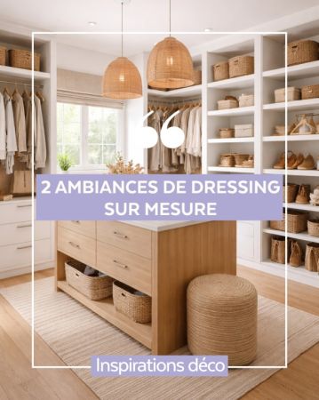 ✨ Inspiration déco
2 ambiances de dressing sur mesure, pour organiser vos vêtements avec style et optimiser chaque espace de votre maison...