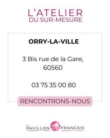 L'Atelier du sur-mesure d'Orry-la-Ville

📌3 Bis rue de la Gare, 60560
03 75 35 00 80

Toute l'équipe Le Pavillon Français est ravie de vous présenter votre...