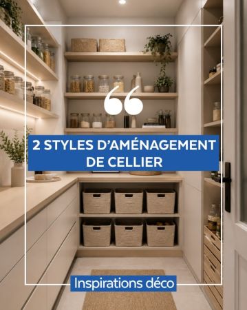 ✨ Inspiration déco
2 styles d’aménagement de cellier, pour créer un espace à la fois pratique, organisé et esthétique au quotidien.

 #MaisonsSésame...