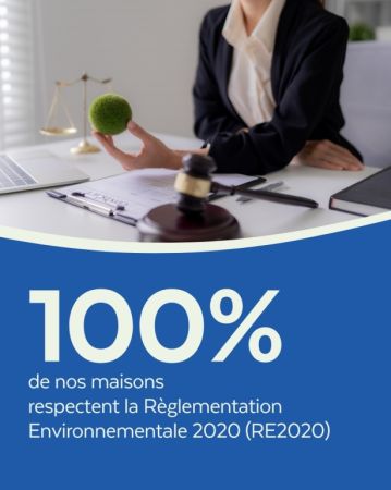 100 % 🌱
C’est le pourcentage de nos maisons qui respectent la Réglementation Environnementale 2020 (RE2020) 
Chez Maisons Sésame, toutes nos constructions...